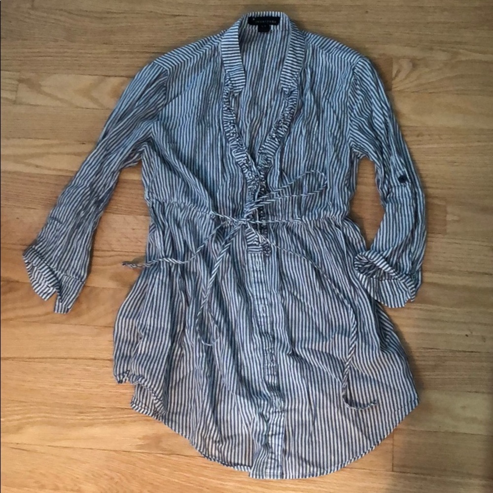 Low cut button up blouse